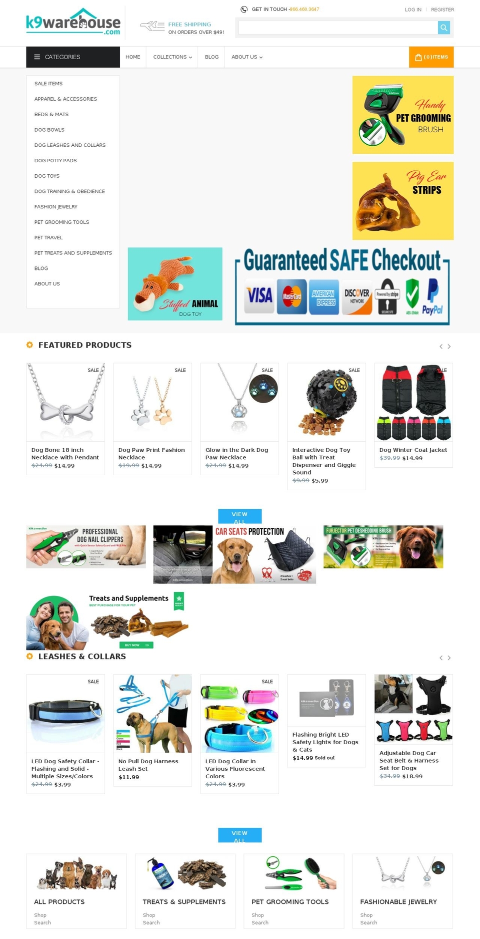 k9warehousevip.com — Shopify storefront screenshot