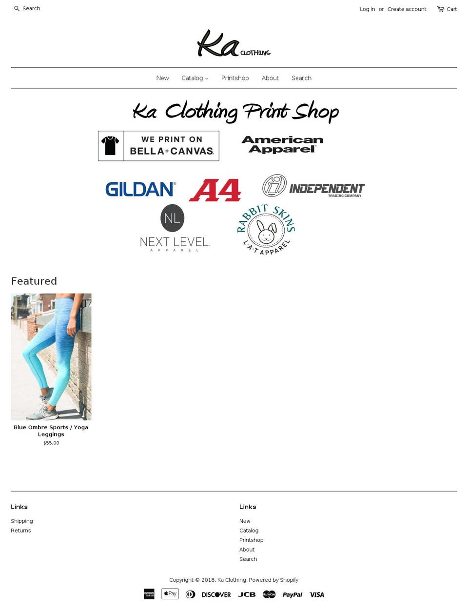 ka-clothing.com — Shopify storefront screenshot