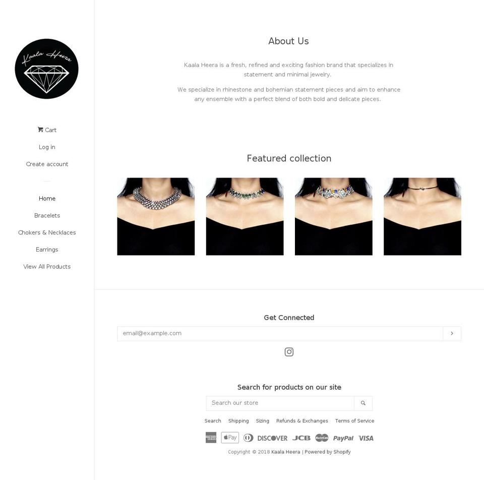 kaalaheera.com — Shopify storefront screenshot