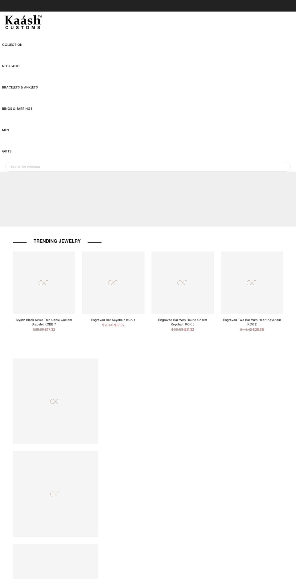 Gecko  with Installments message Shopify theme site example kaashcustoms.com