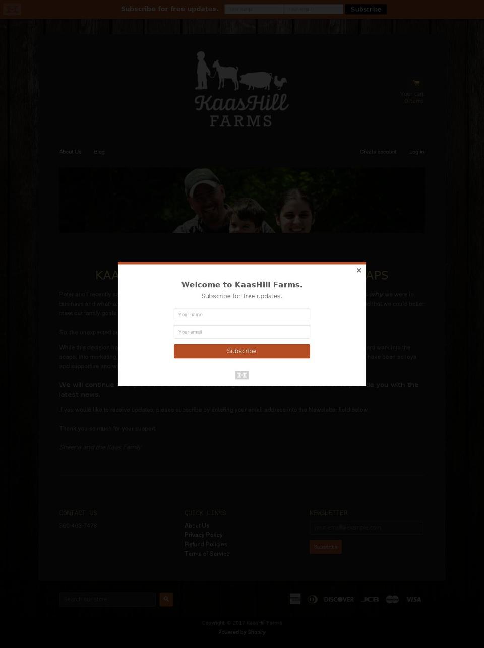 kaashillfarms.com shopify website screenshot