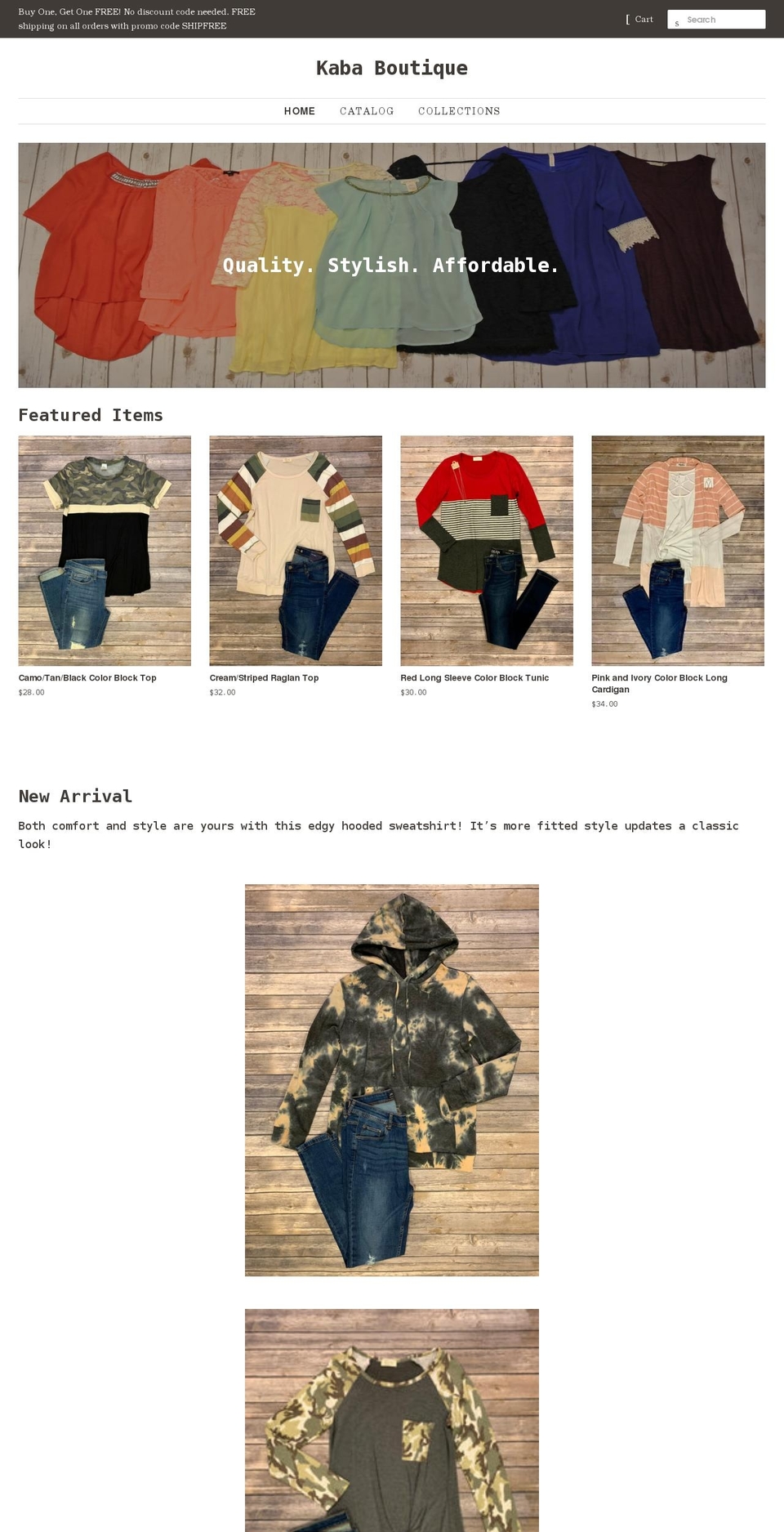 kababoutique.com — Shopify storefront screenshot