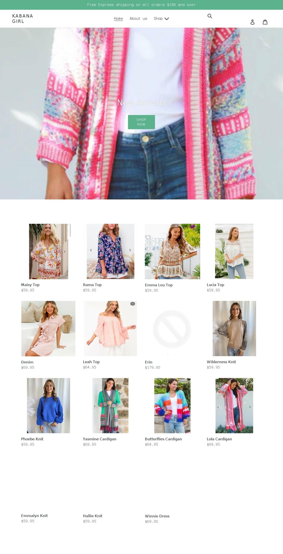 kabanagirl.com.au shopify website screenshot