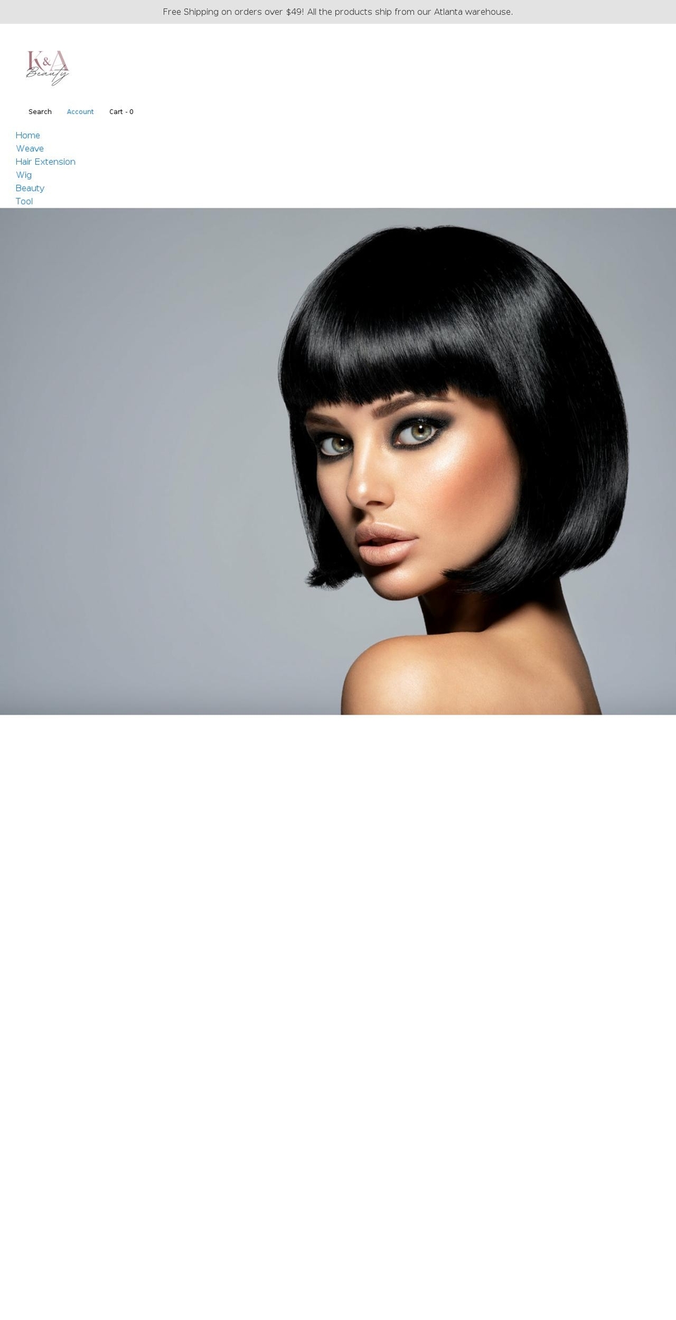 kabeauty.com shopify website screenshot