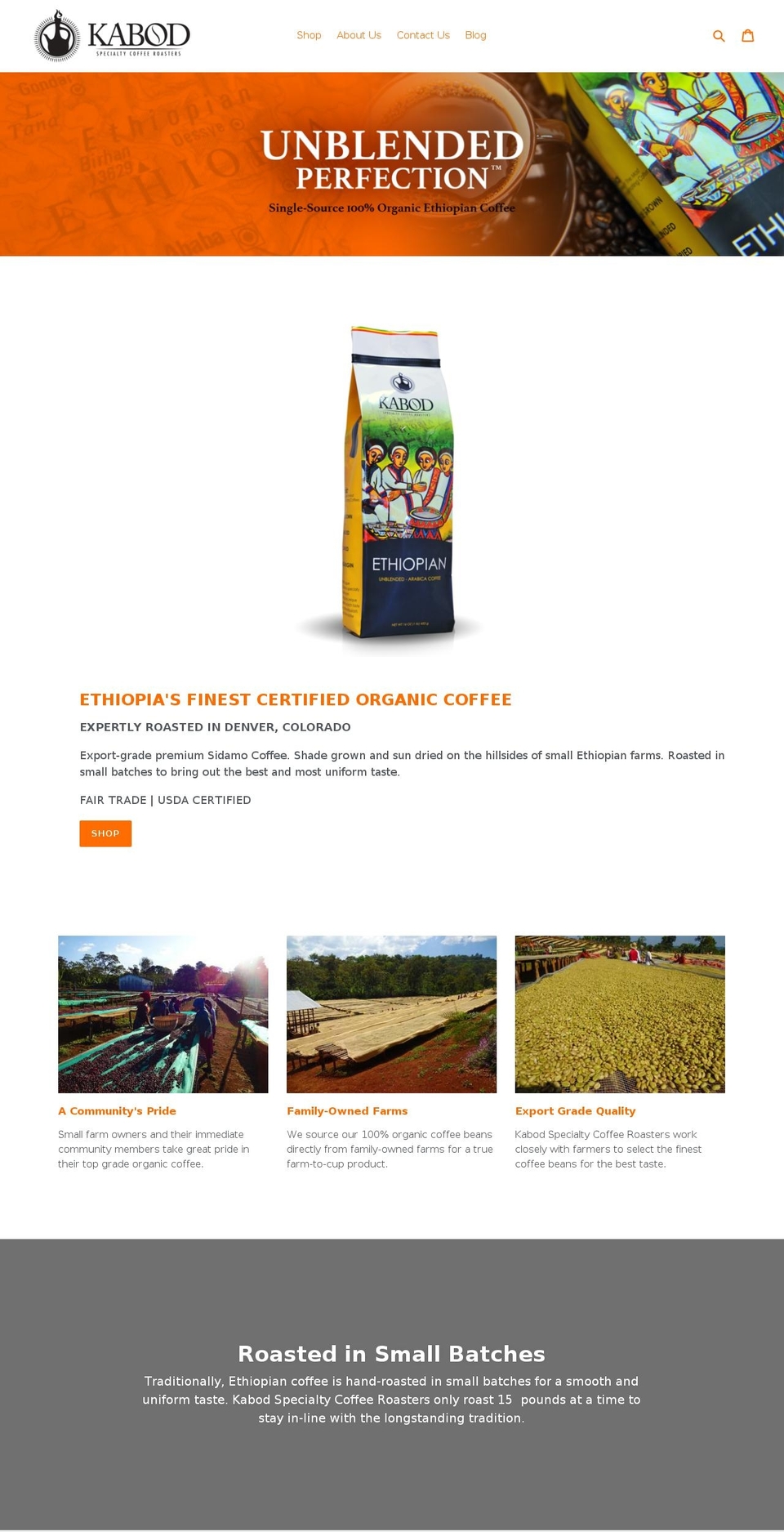 kabodcoffee.com shopify website screenshot