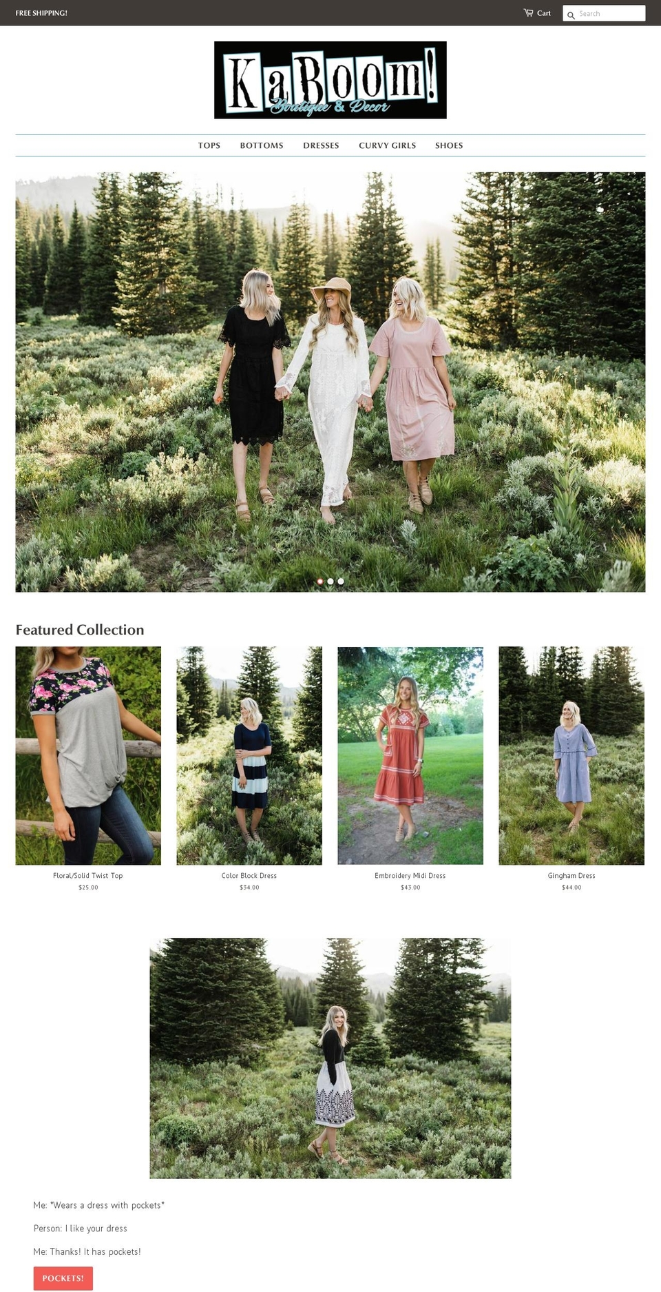 kaboomboutique.com — Shopify storefront screenshot