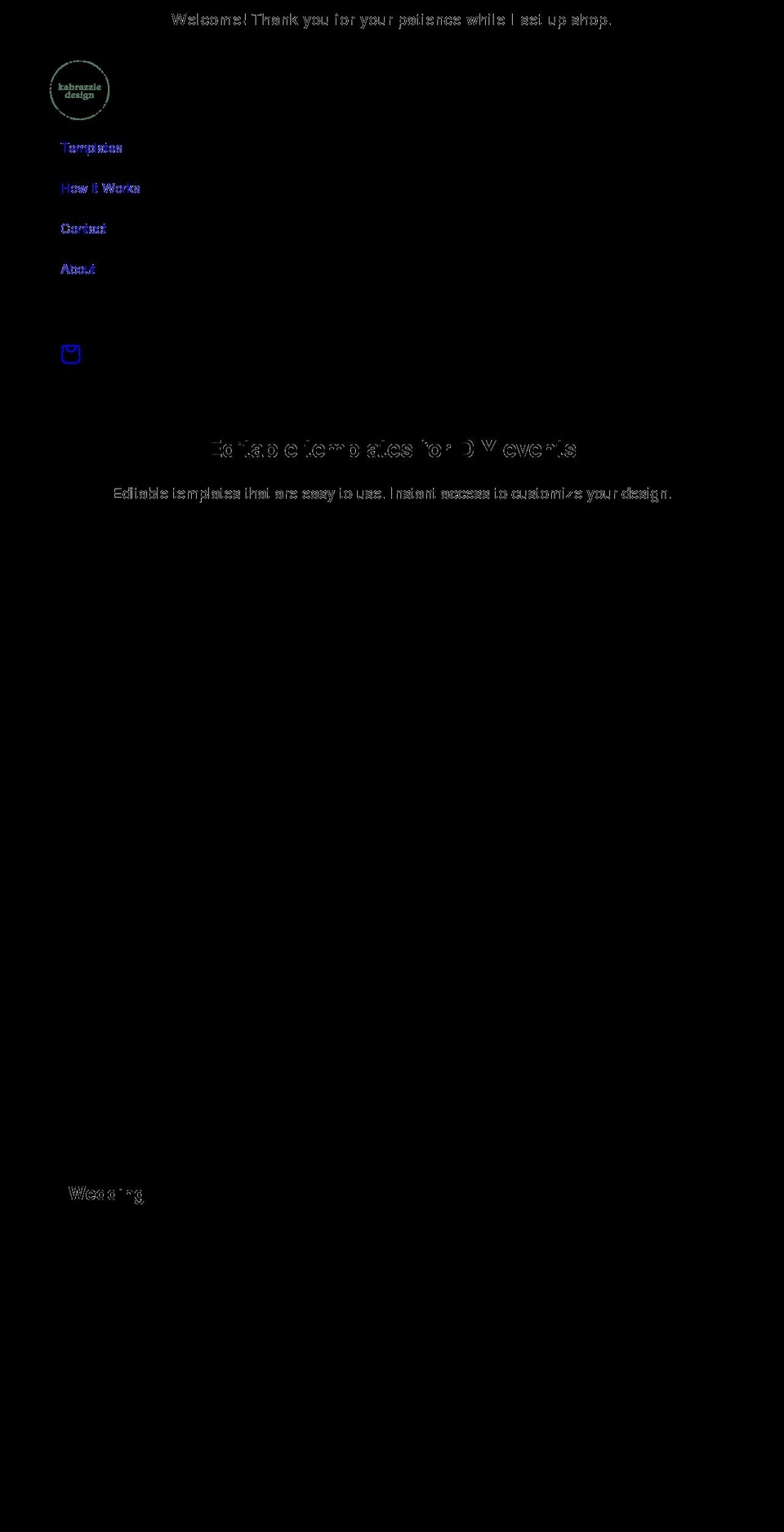 kabrazzledesign.com shopify website screenshot