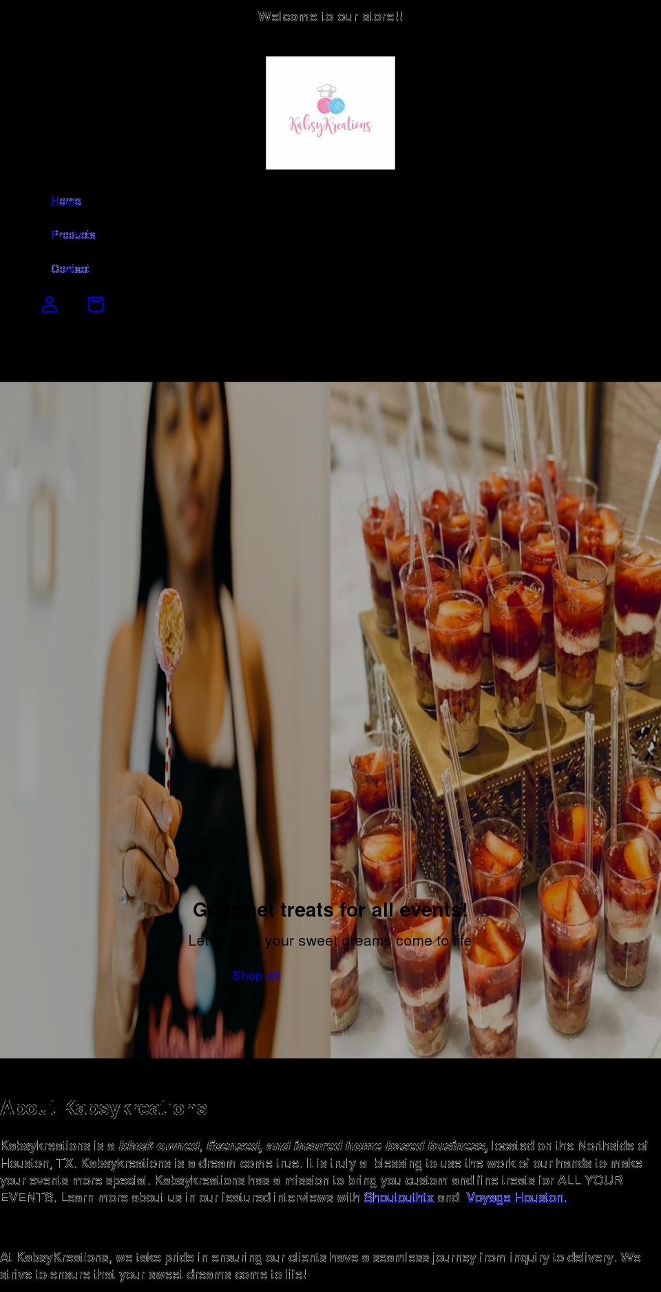 kabsykreations.com shopify website screenshot
