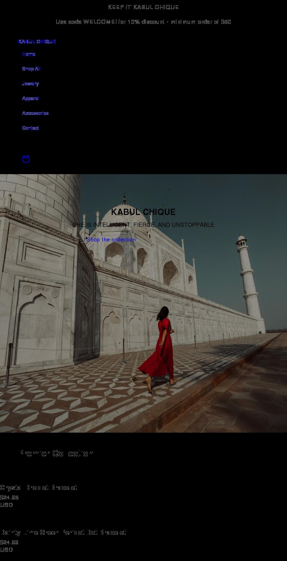 kabulchique.com shopify website screenshot