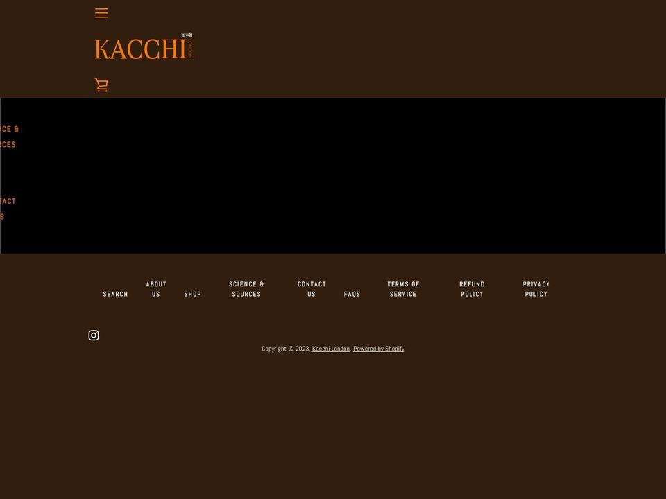 kacchi.co.uk shopify website screenshot