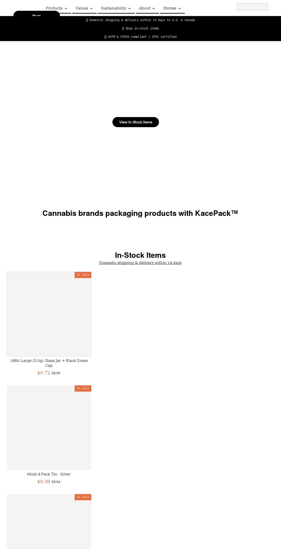 kacepack.com shopify website screenshot
