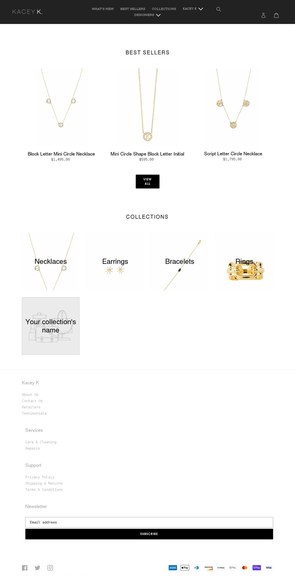 kaceyk.com shopify website screenshot