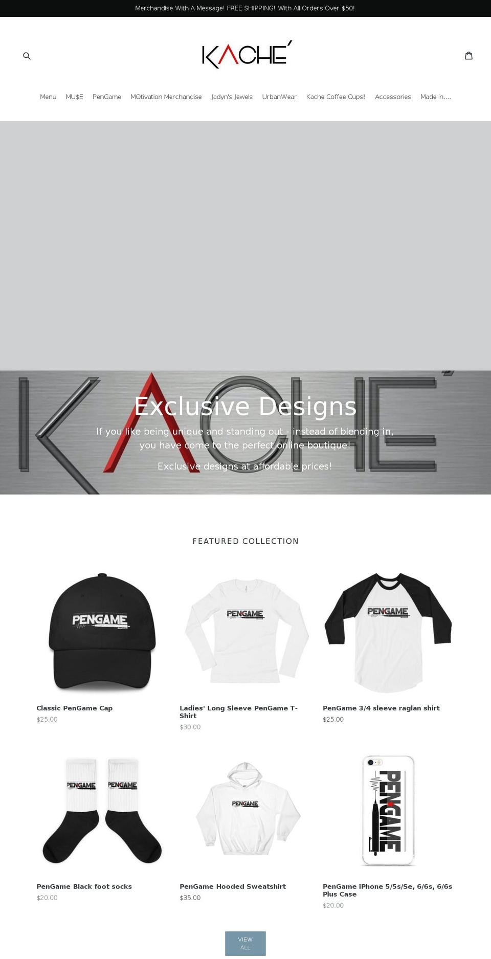 kacheboutique.com shopify website screenshot