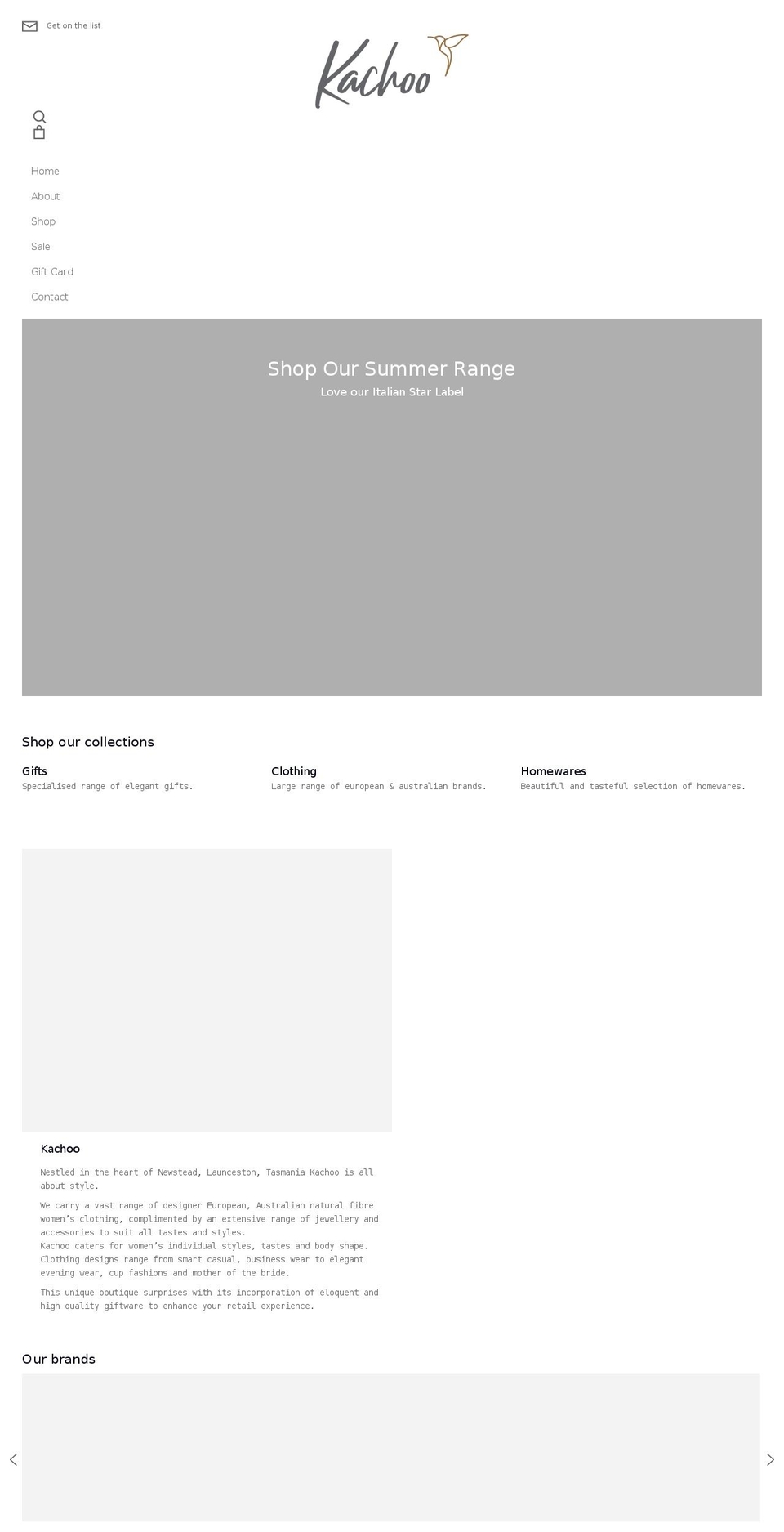 kachoo.com.au shopify website screenshot
