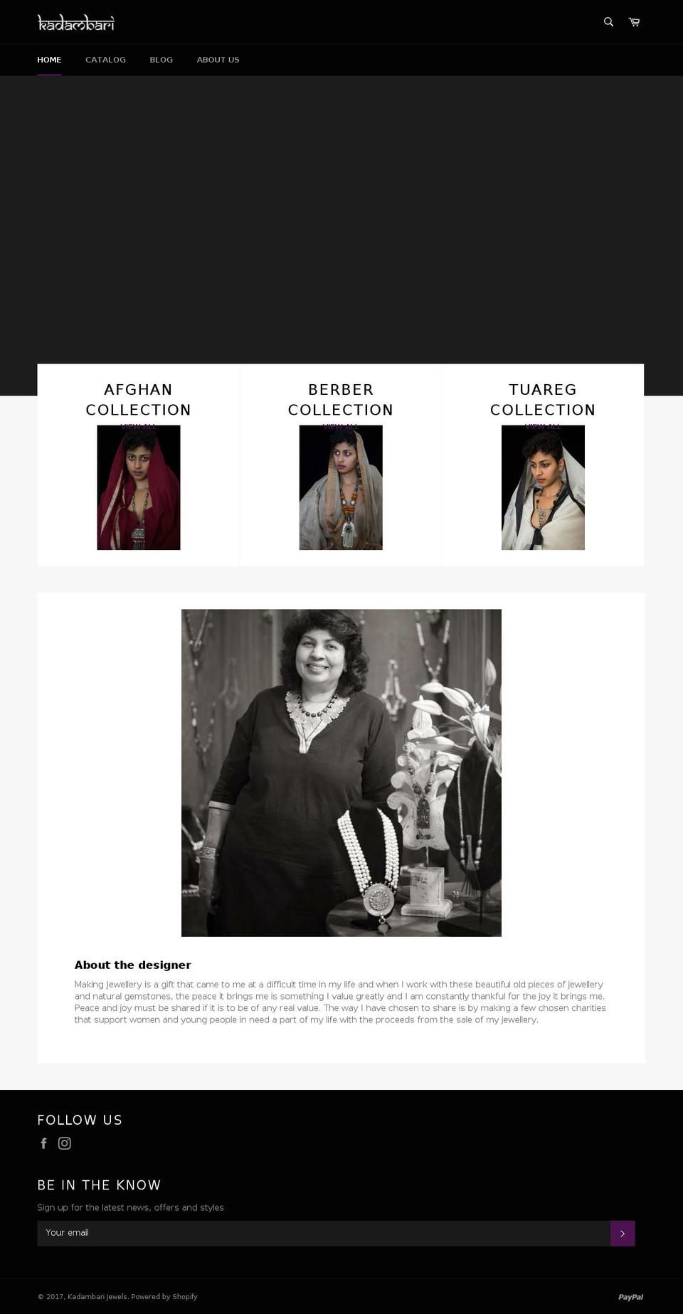 kadambarijewellery.com shopify website screenshot