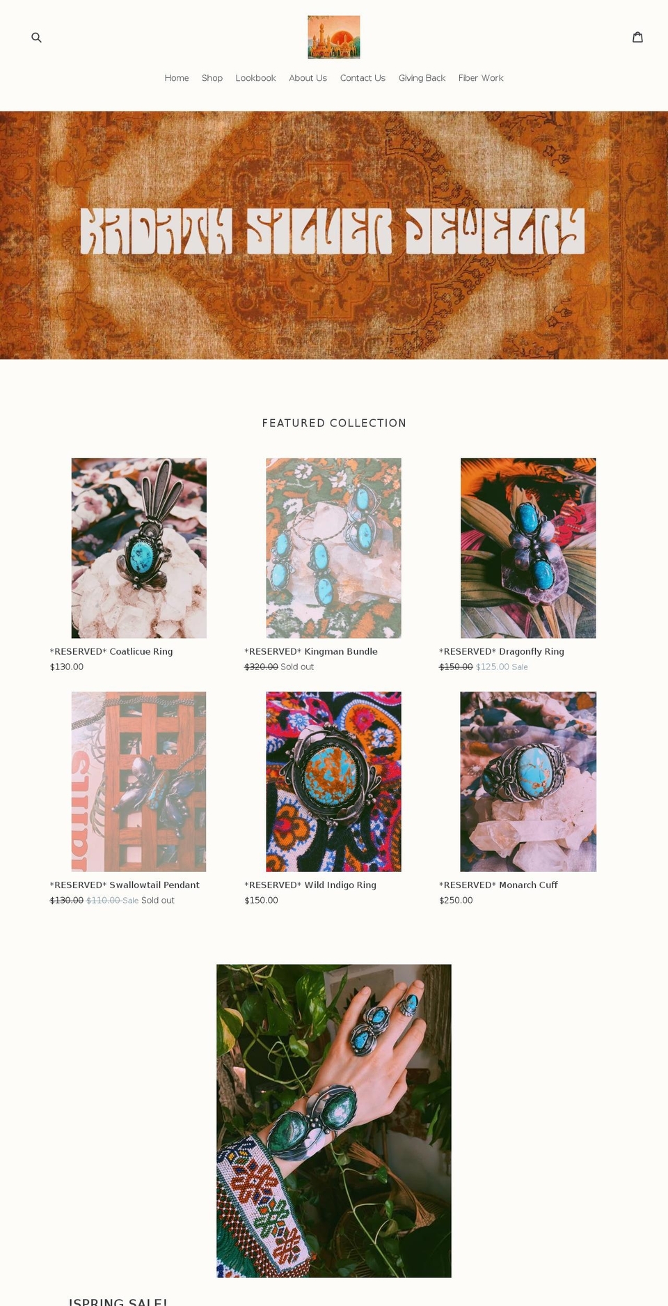 kadathsilverjewelry.com shopify website screenshot
