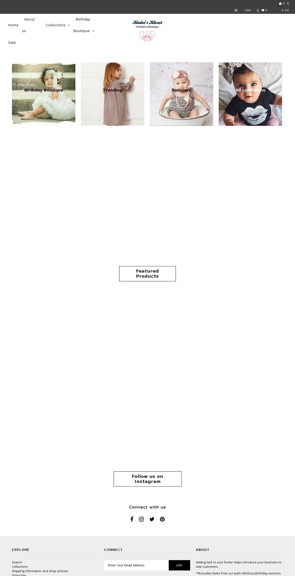 kadeeskloset.com shopify website screenshot