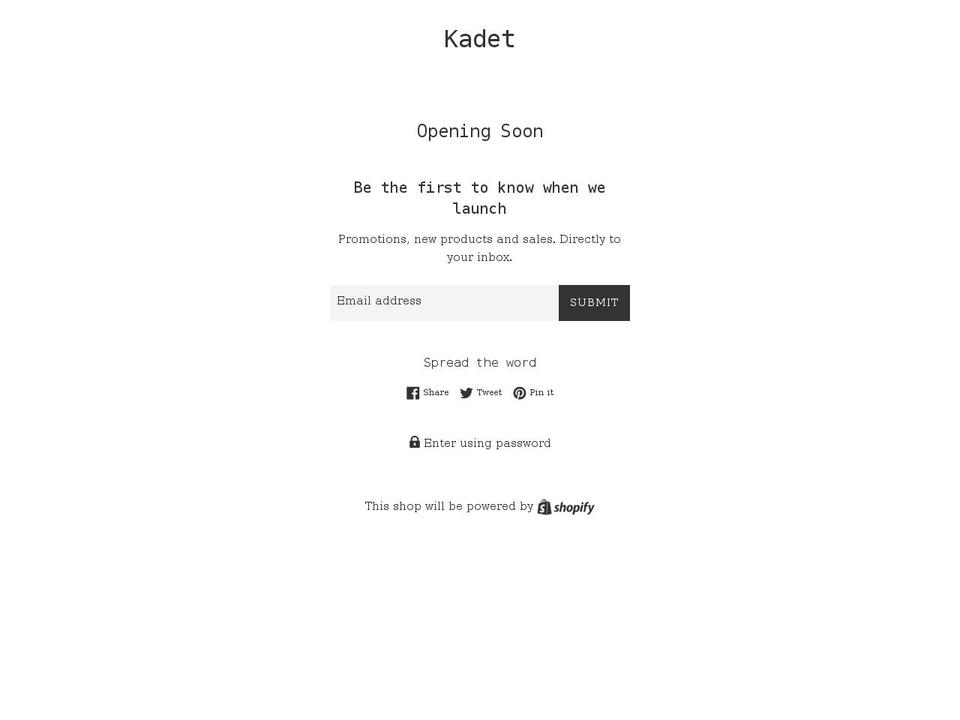 kadet.us shopify website screenshot