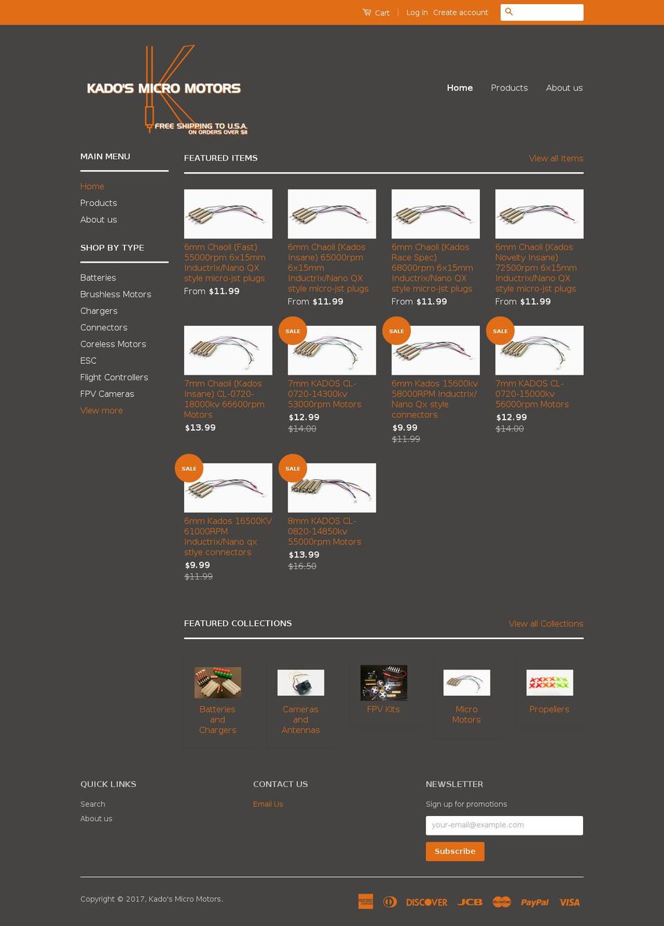 kadosmicromotors.com shopify website screenshot