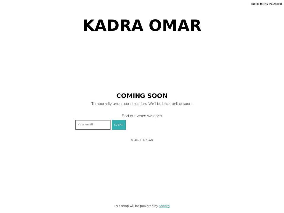 kadraomar.com shopify website screenshot