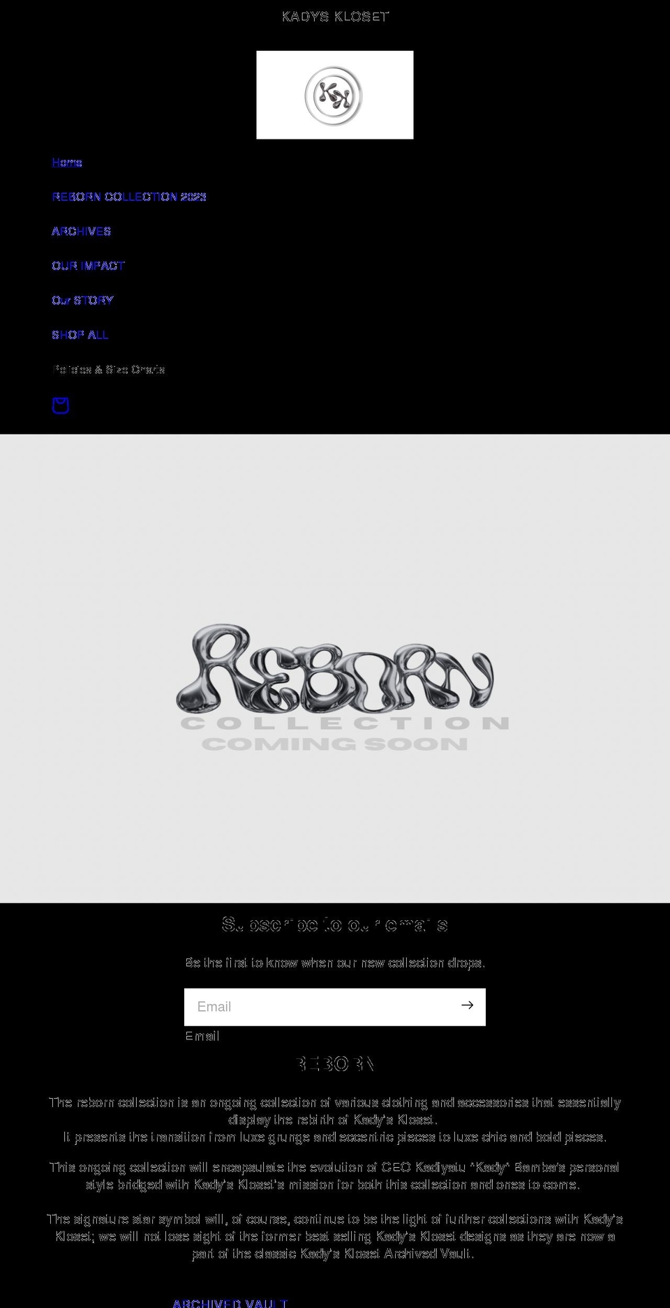 kadyskl0set.com shopify website screenshot