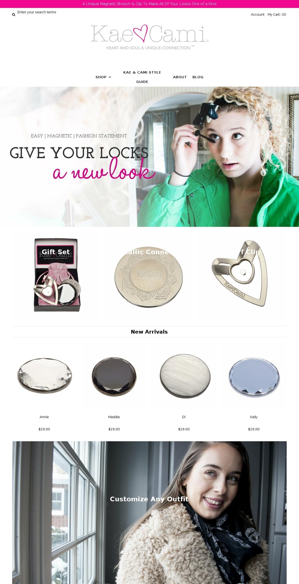 kaeandcami.com — Shopify storefront screenshot