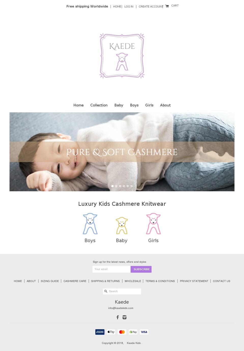 Kaede Shopify theme site example kaedekids.com