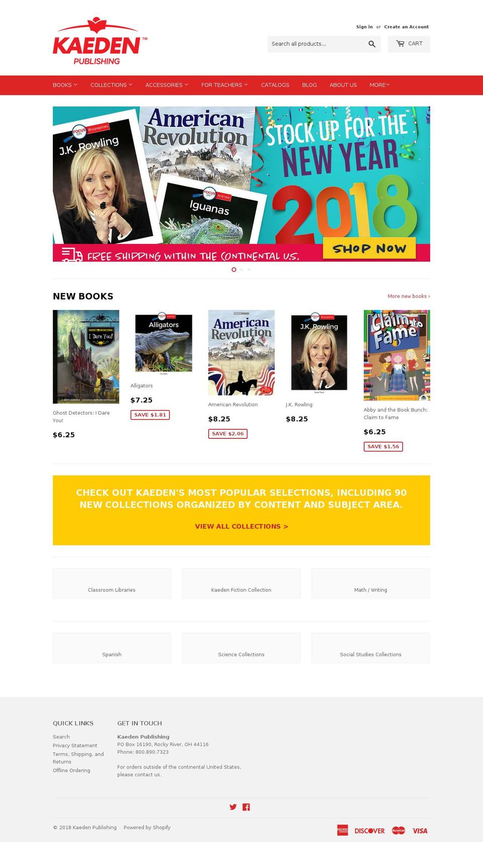 kaedenbooks.com — Shopify storefront screenshot