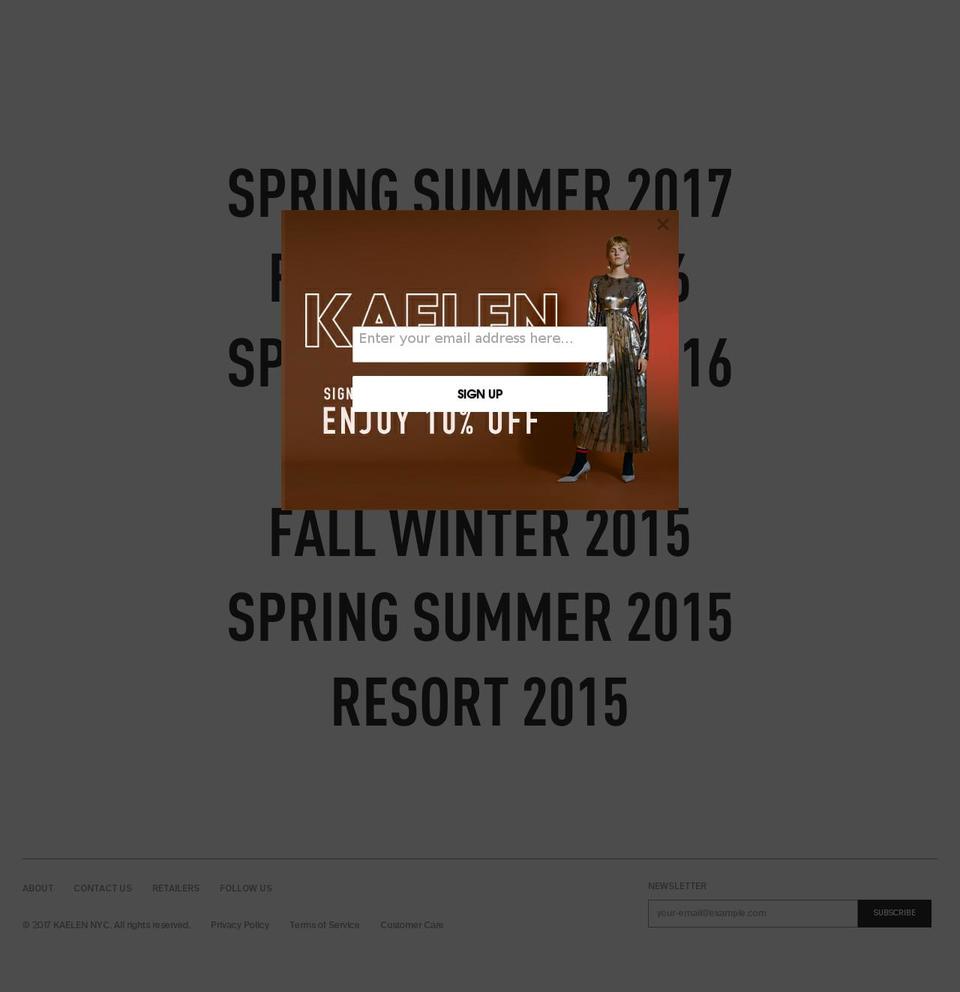 kaelennyc.com shopify website screenshot