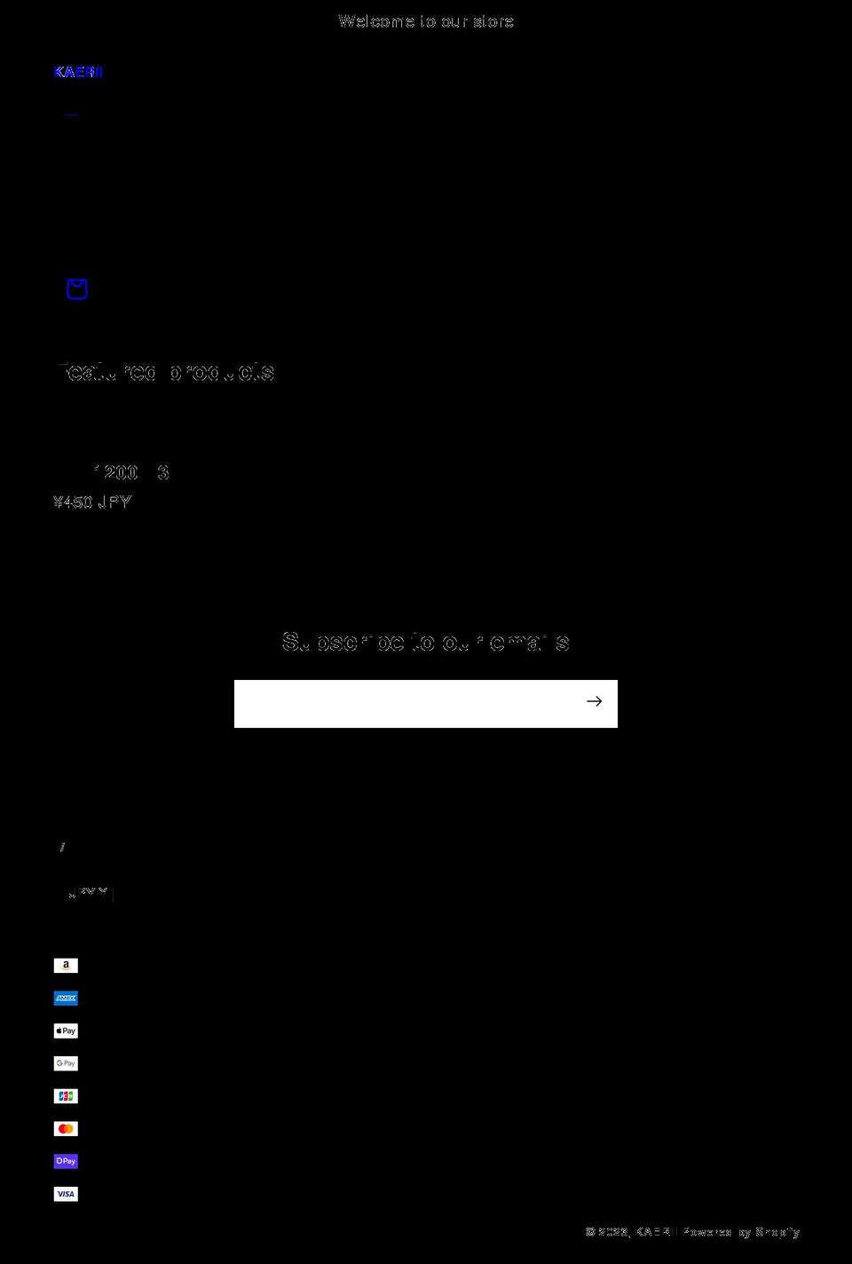kaerii.com shopify website screenshot
