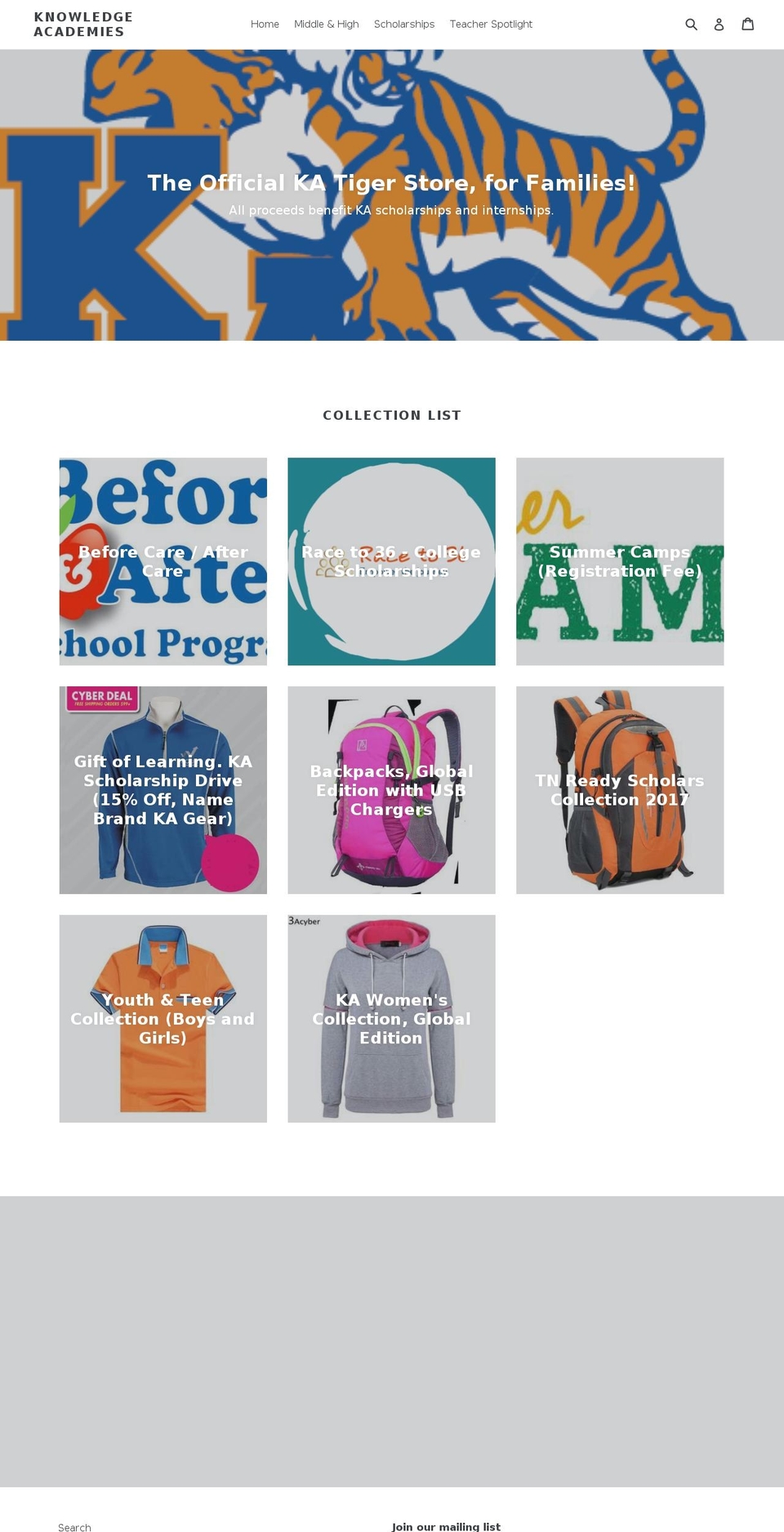 kafamilies.com — Shopify storefront screenshot
