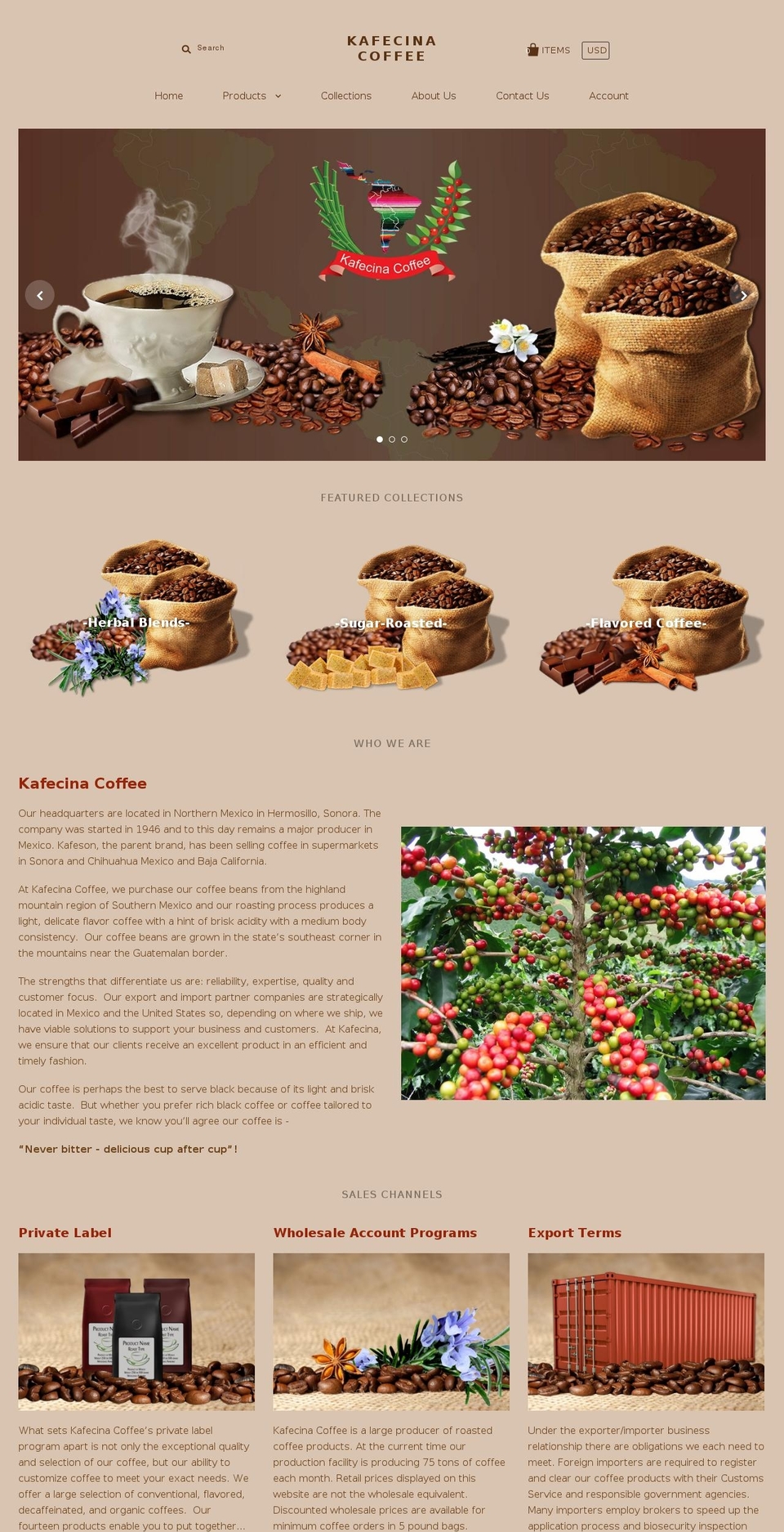 kafesoncoffee.com — Shopify storefront screenshot