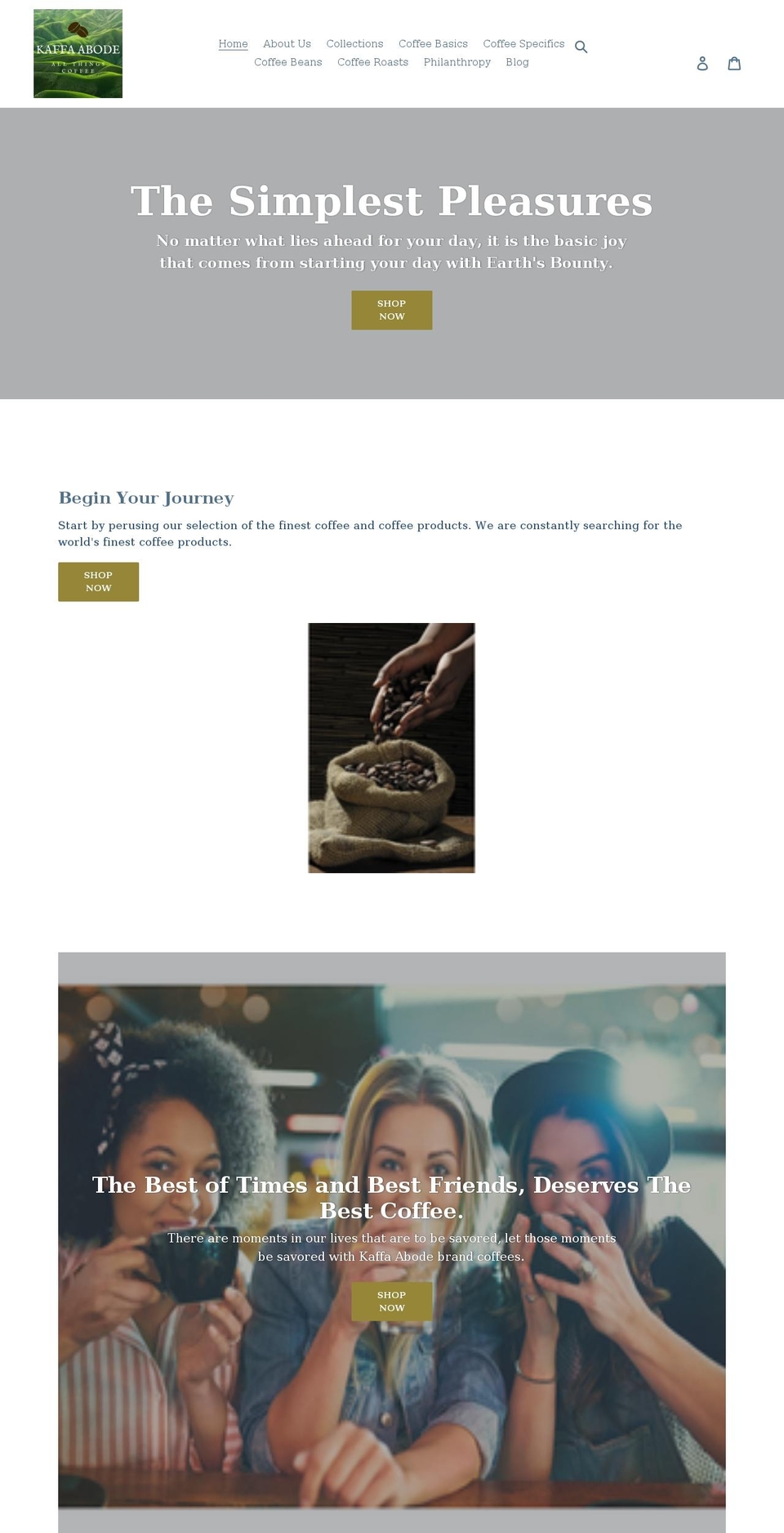 kaffaabode.com shopify website screenshot