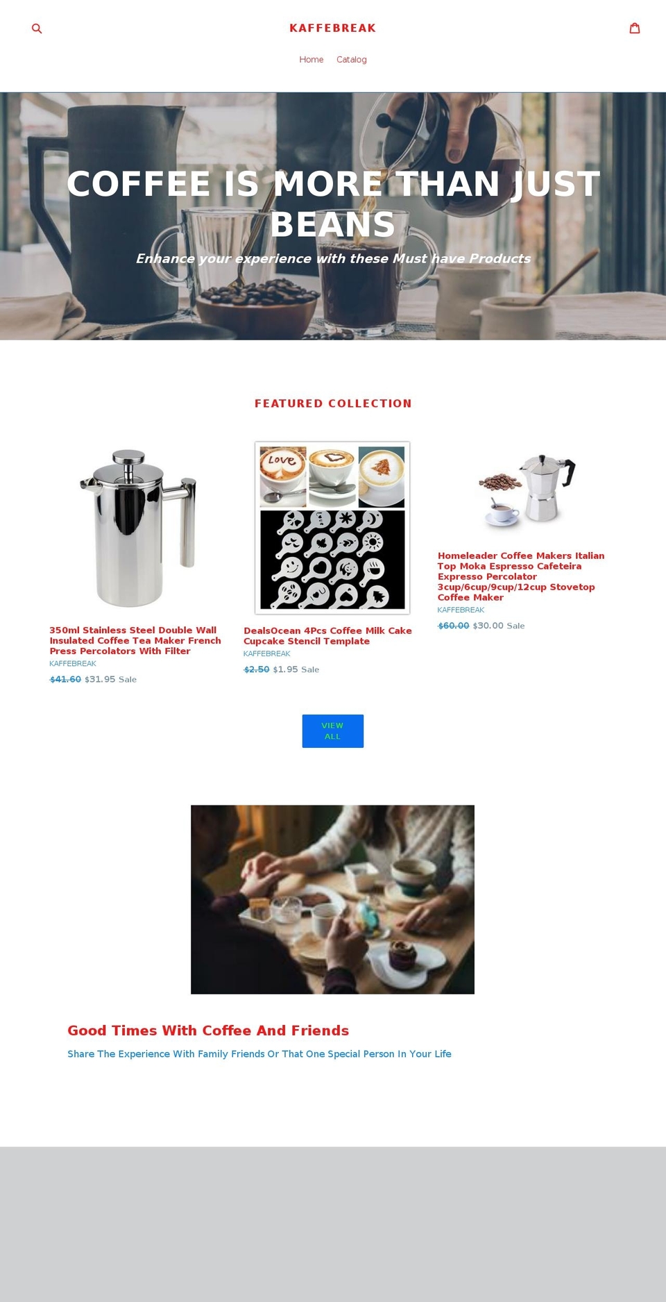 kaffebreak.com — Shopify storefront screenshot
