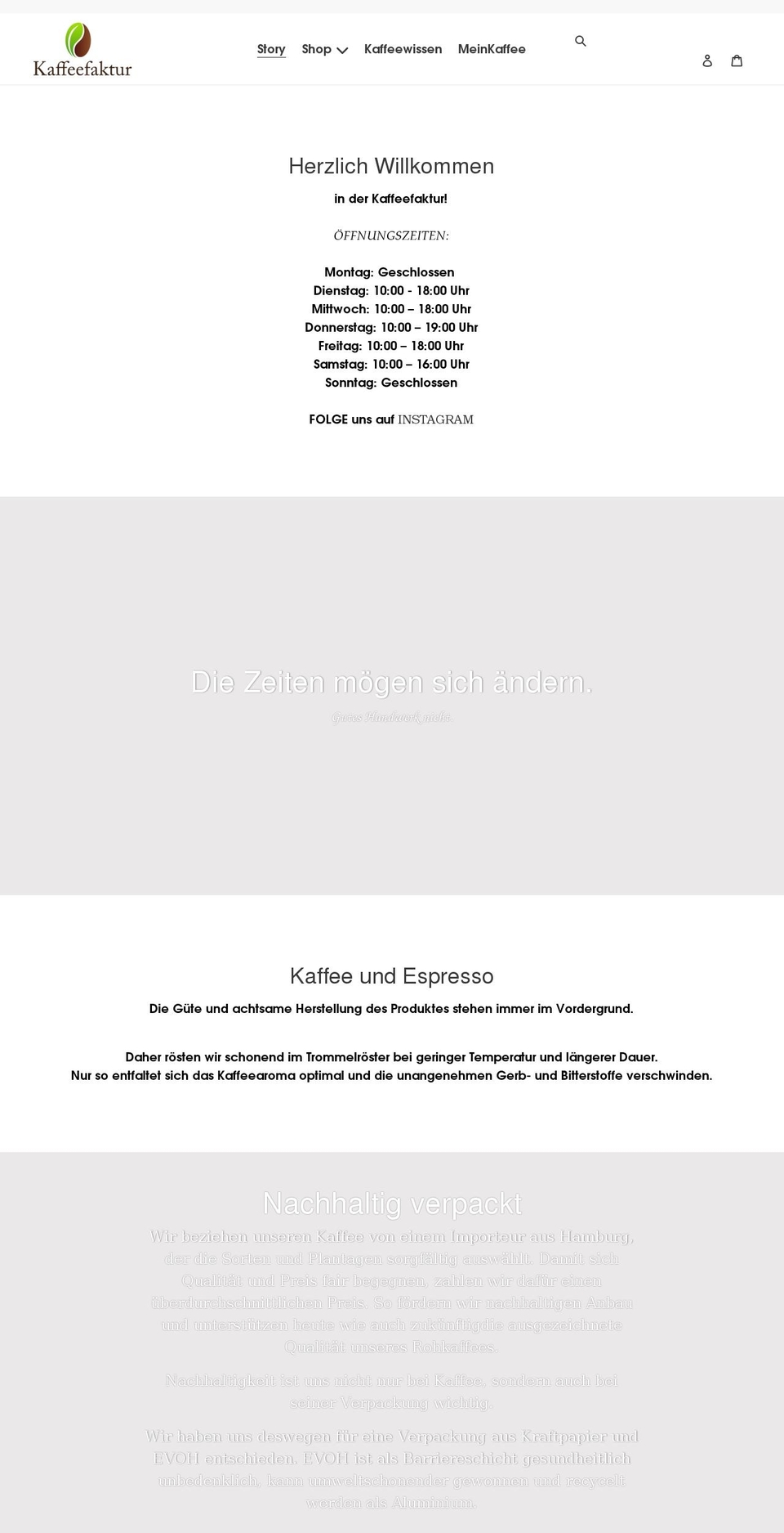 kaffeefaktur.com shopify website screenshot