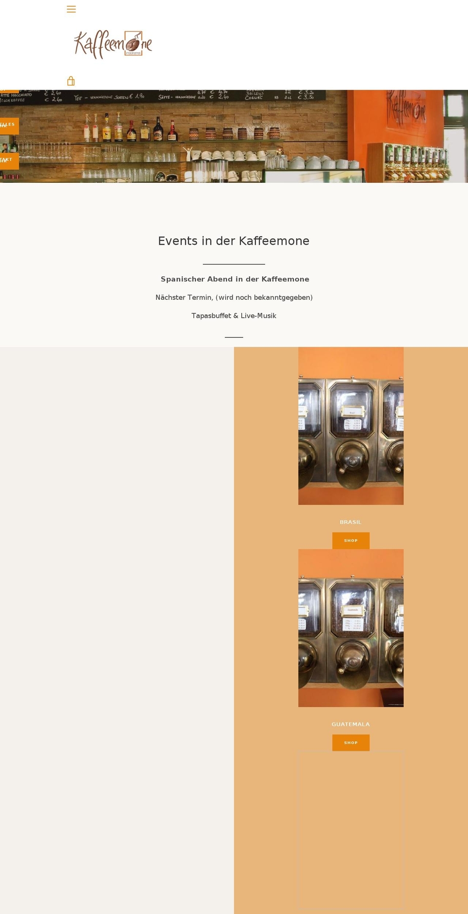 kaffeemone.de shopify website screenshot