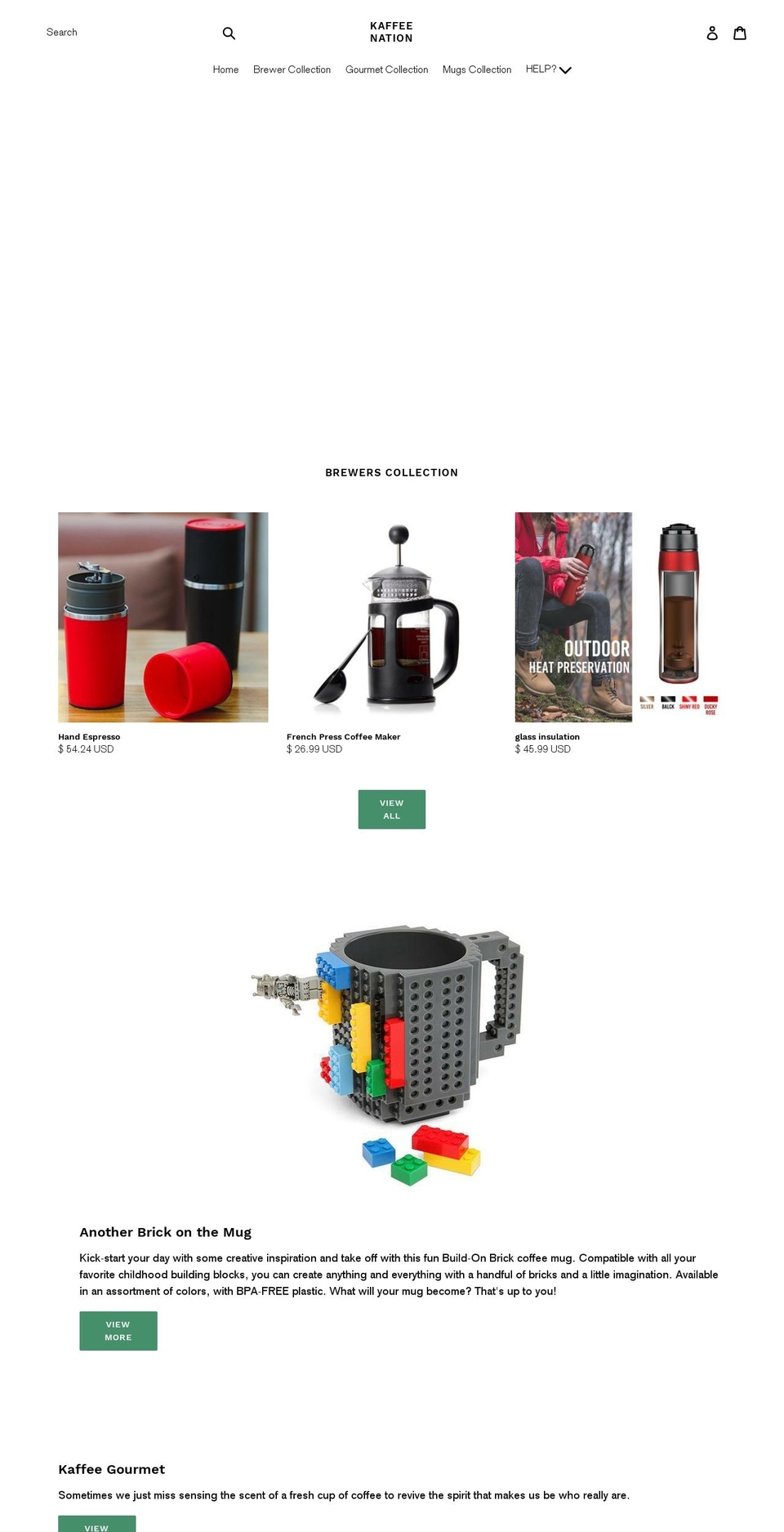 kaffeenation.com — Shopify storefront screenshot