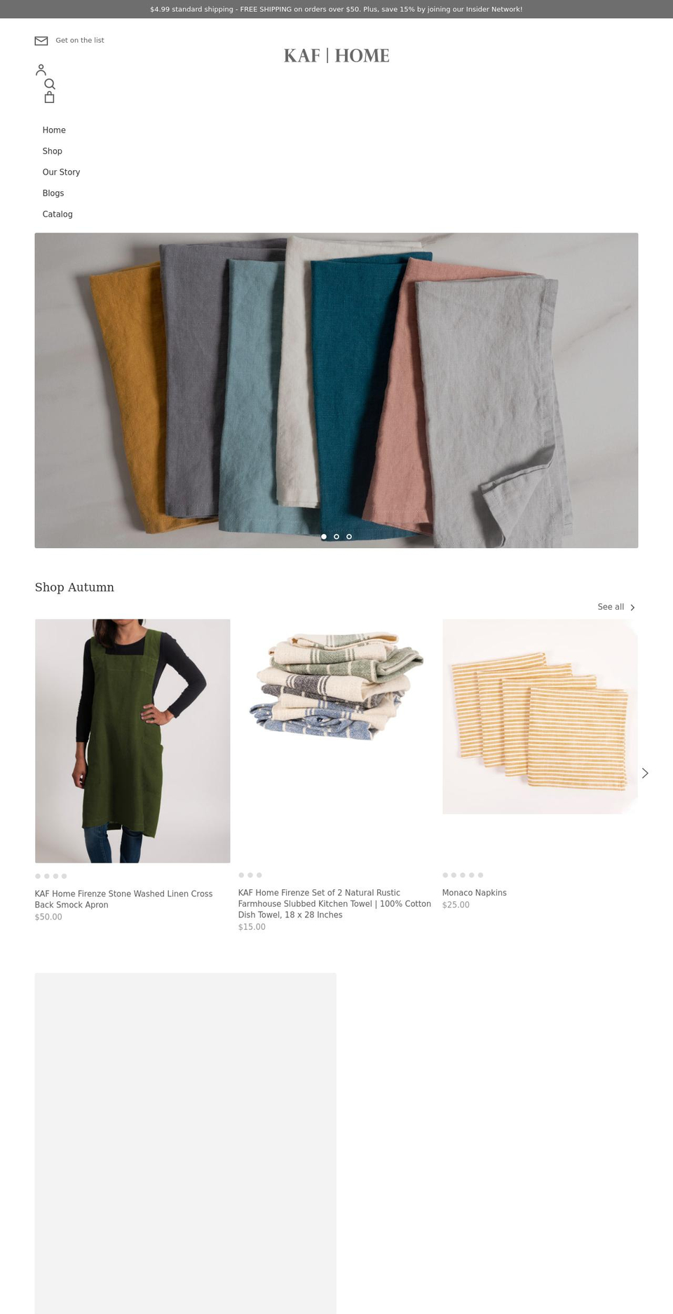 kafhome.com shopify website screenshot