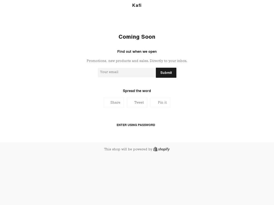 kaficlothing.com shopify website screenshot