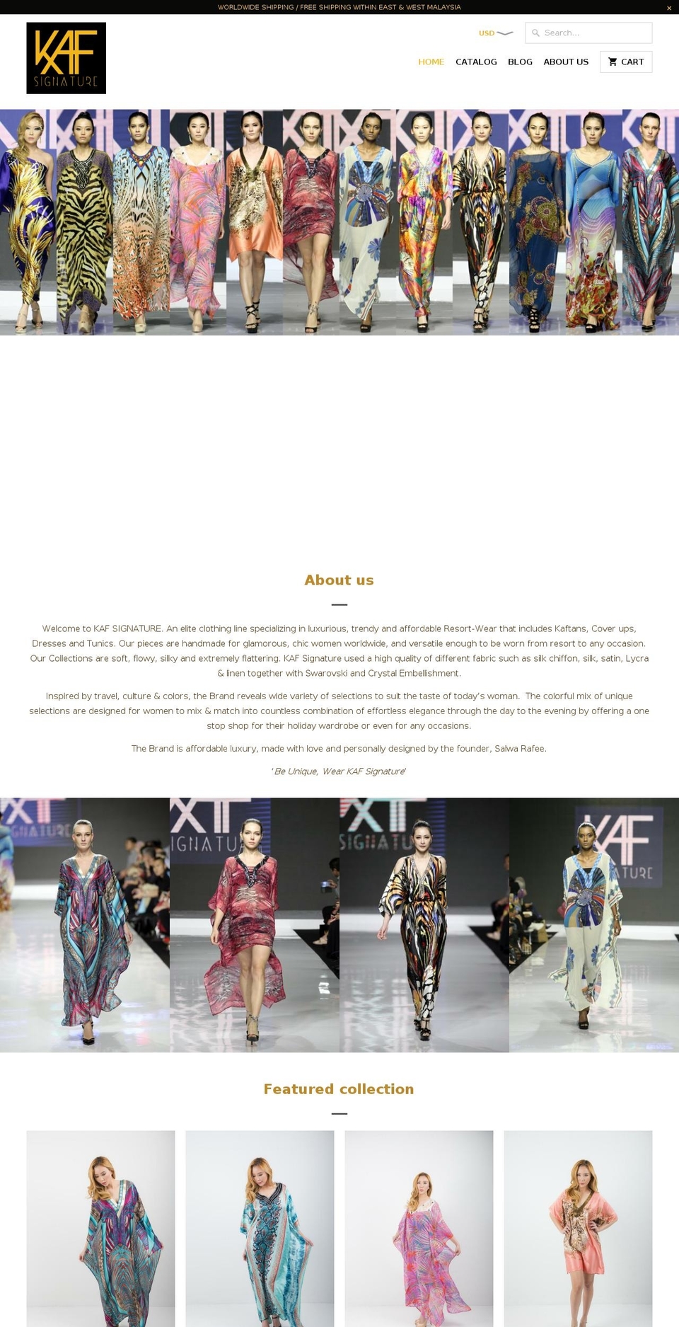 kafsignature.com — Shopify storefront screenshot