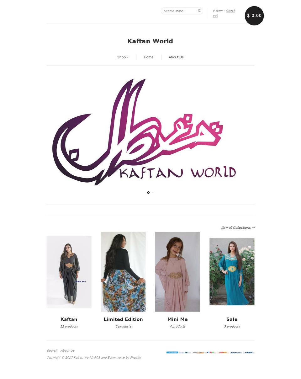 kaftan-world.com shopify website screenshot