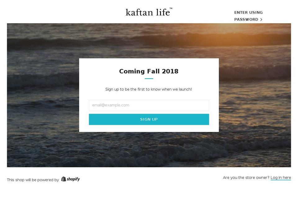 kaftan.life shopify website screenshot