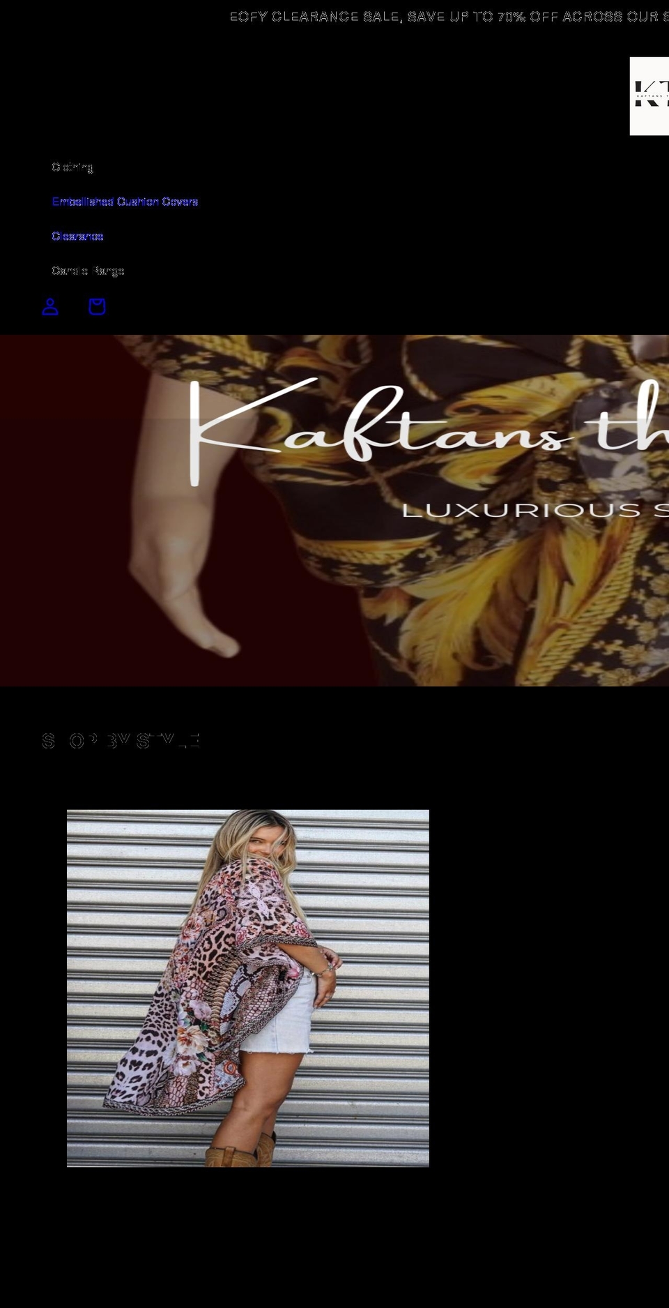 kaftansthatbling.com shopify website screenshot