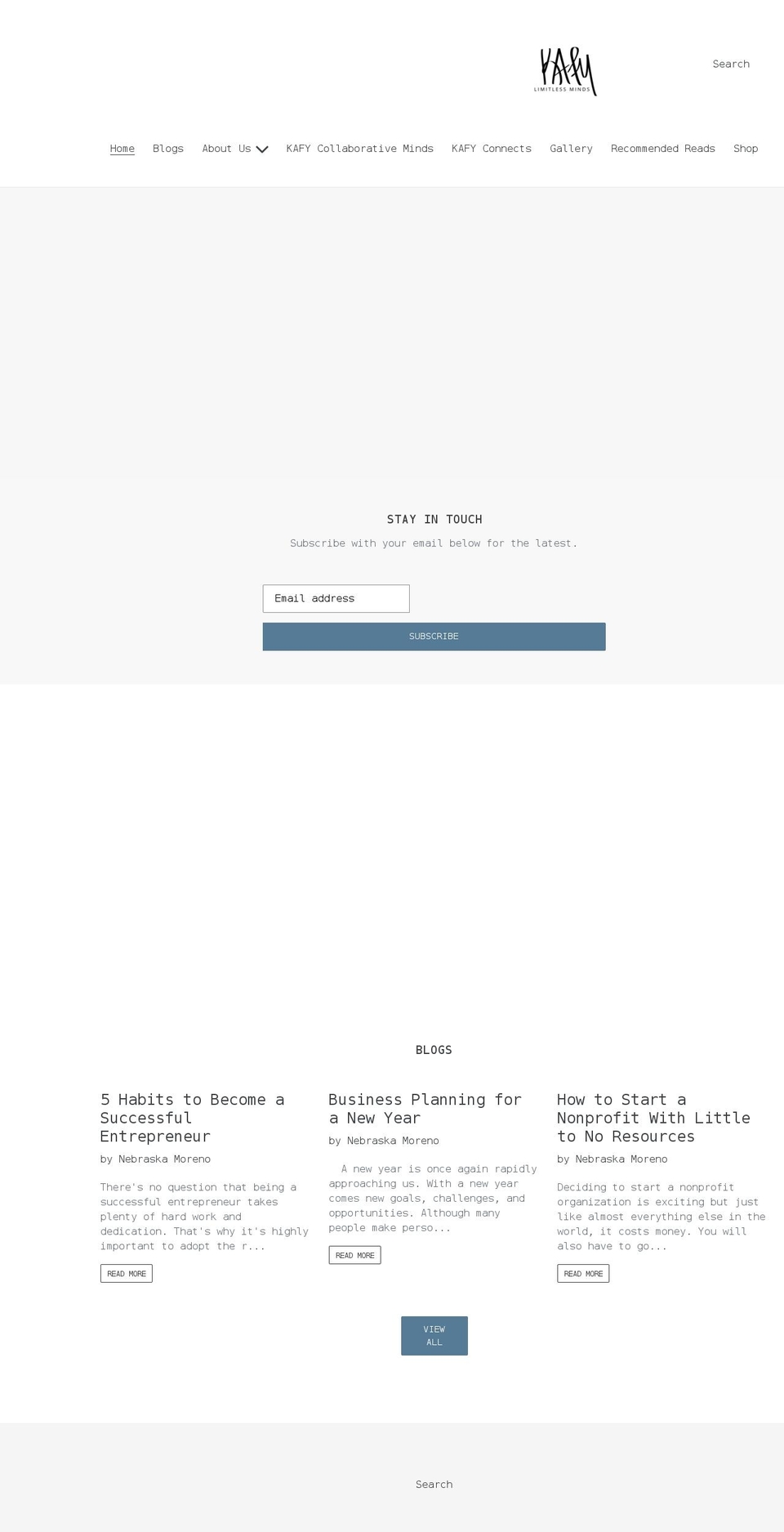 kafyslimitlessminds.com shopify website screenshot