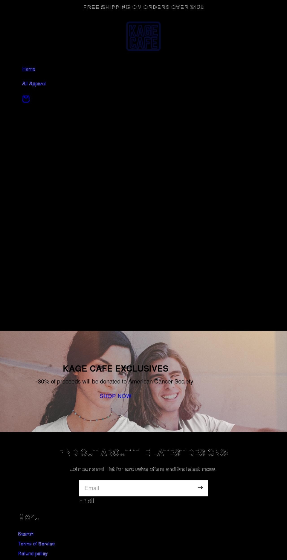 kagecafe.com shopify website screenshot