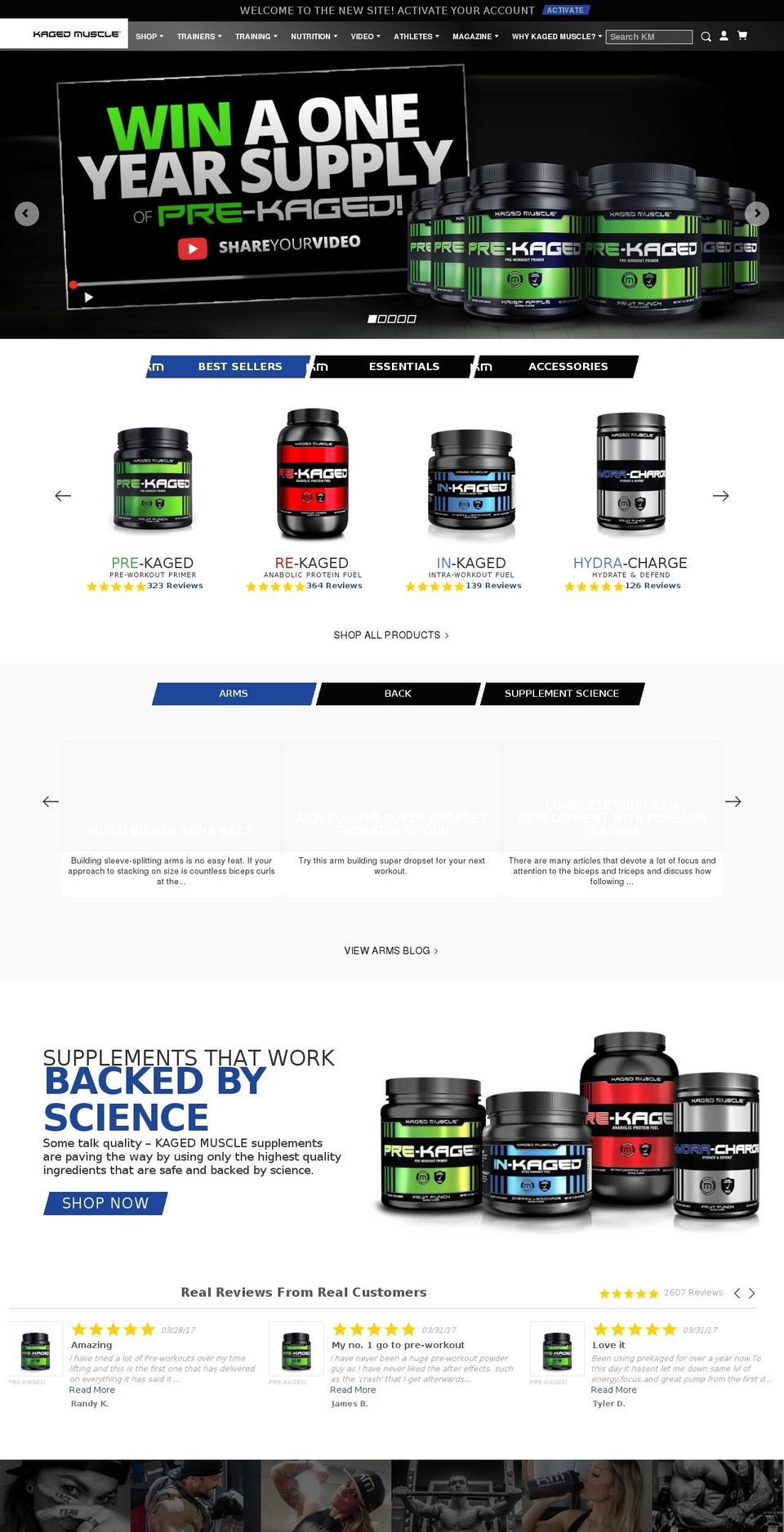 kagedmuscle.com shopify website screenshot