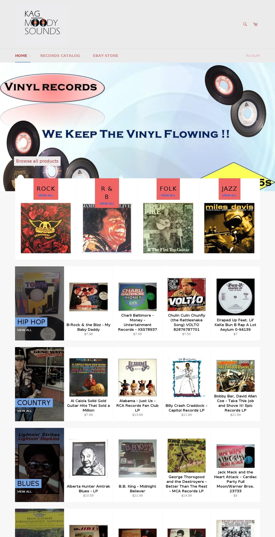 kagmoodysounds.com — Shopify storefront screenshot