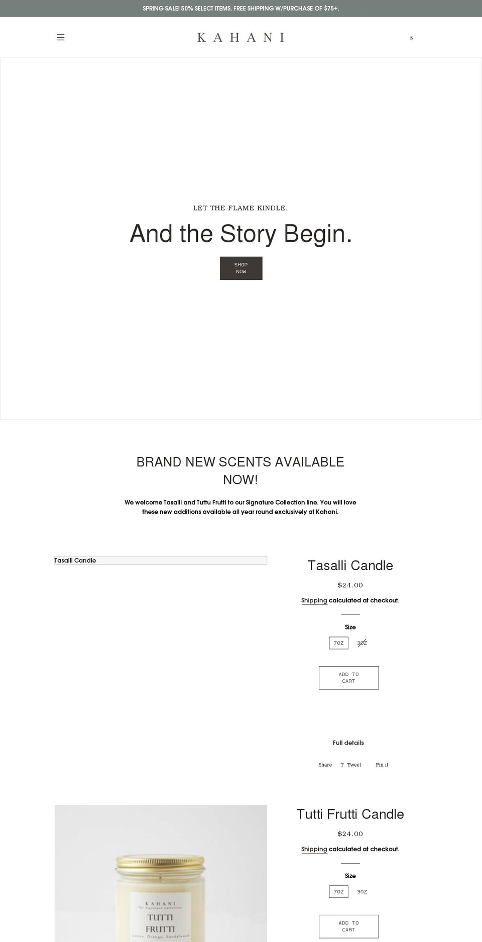 kahanico.com shopify website screenshot