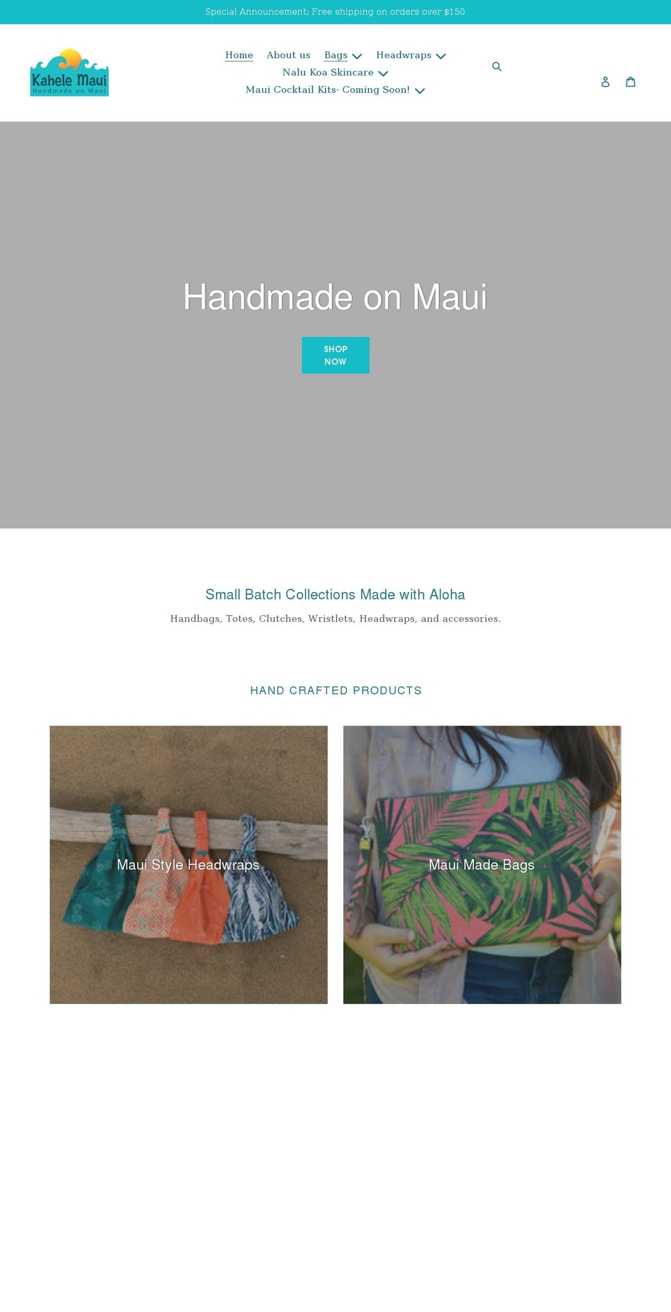 kahelemaui.com shopify website screenshot