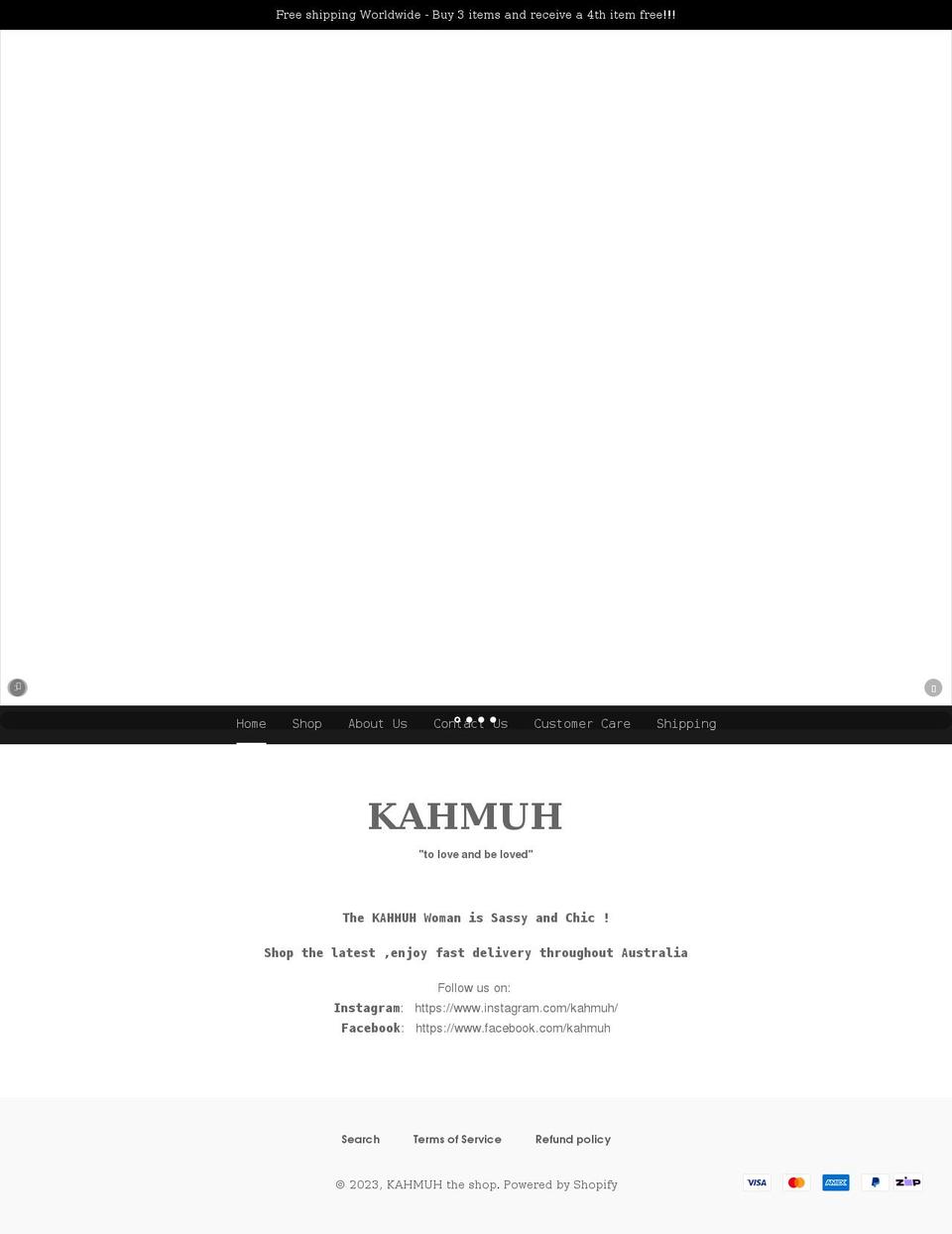 kahmuh.com shopify website screenshot